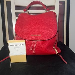 Michael Kors Viv Large backpack bright red leather